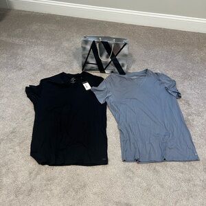 Armani Exchange Black and Blue Short Sleeve Tees